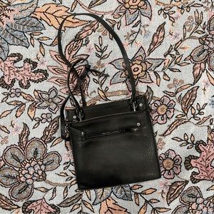 Black faux leather crossbody